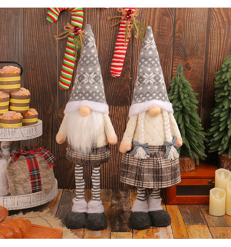 A variety of Christmas standing telescopic doll hotel window Christmas snowman elk doll decorative ornaments