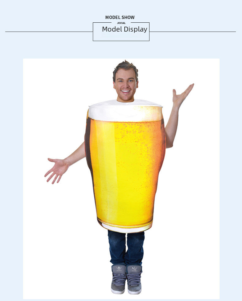 Cross-border supply Halloween beer mug performance costume cosplay role-playing funny adult male performance costume