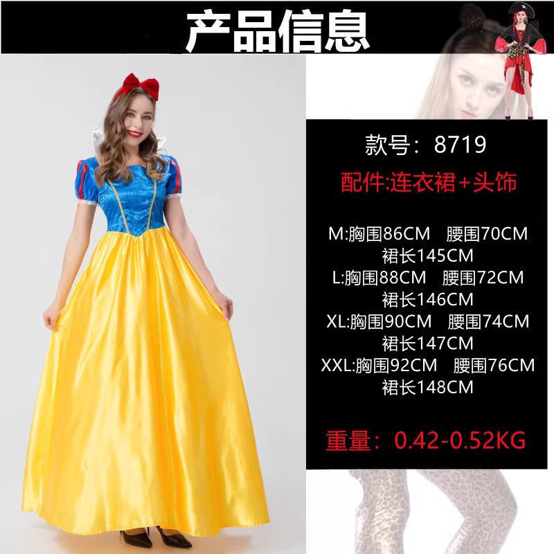 Halloween Adult Snow White Christmas Annual Party Cosplay Queen Cinderella Wedding Dress Costume Wholesale