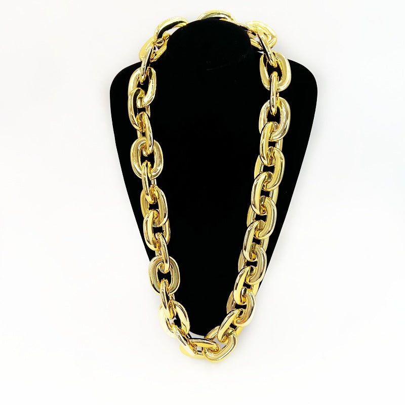 2025 Halloween Christmas Necklace Holiday Party Team Fan Ccb Thick Necklace Exaggerated Hip-Hop Big Gold Chain