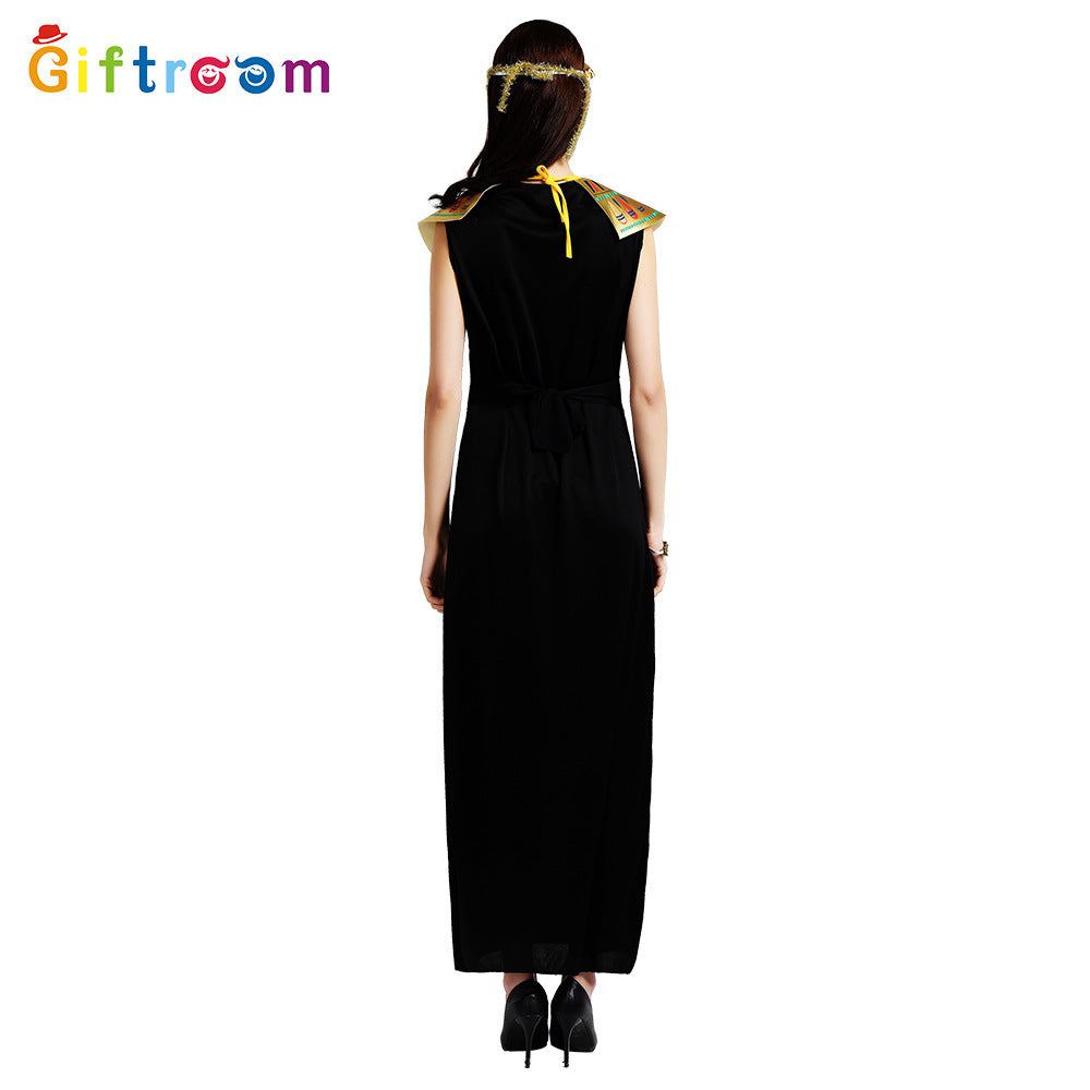 Halloween Holiday Party Pharaoh Queen Cosplay Costume Egyptian Black Festival Halloween Party Costume