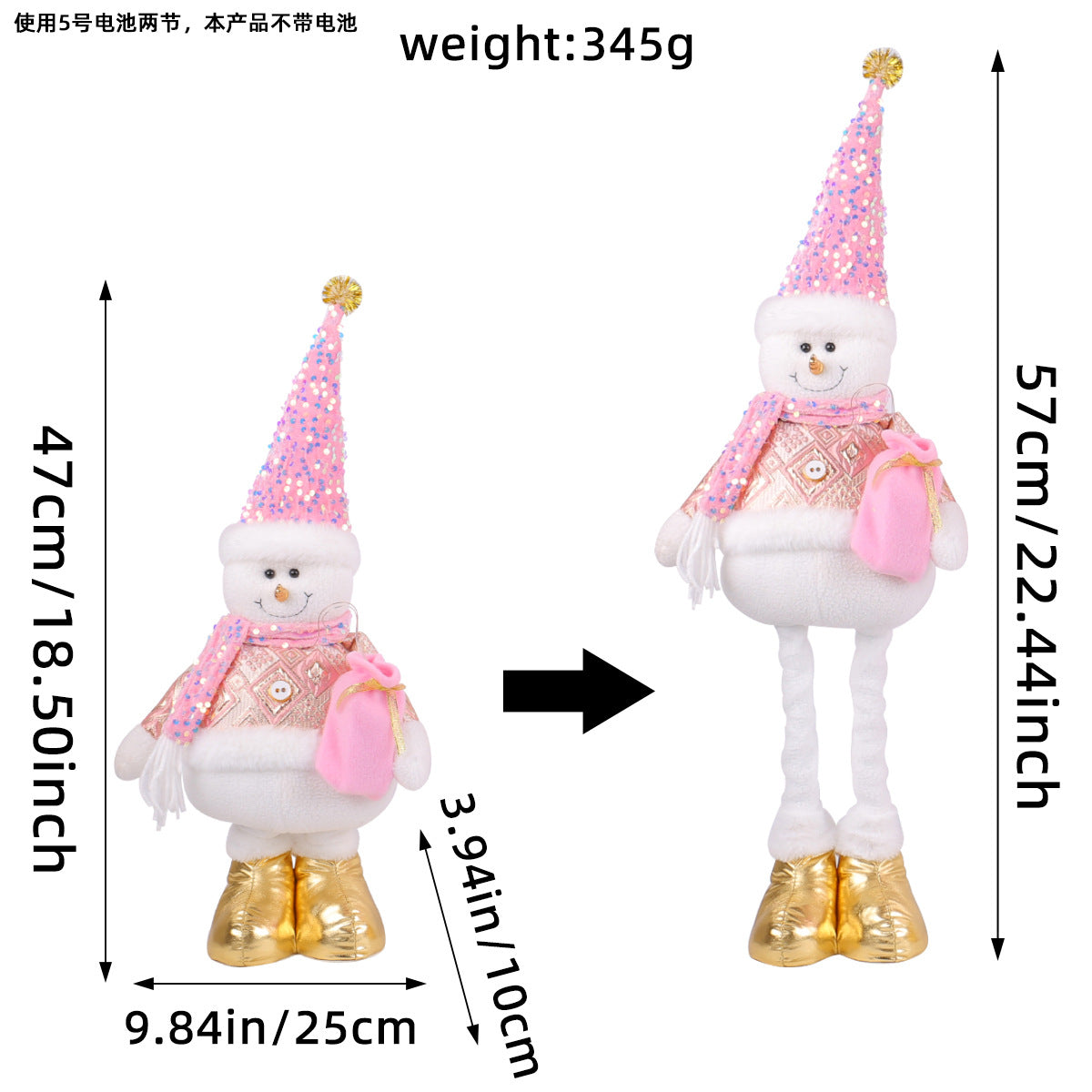 A variety of Christmas standing telescopic doll hotel window Christmas snowman elk doll decorative ornaments