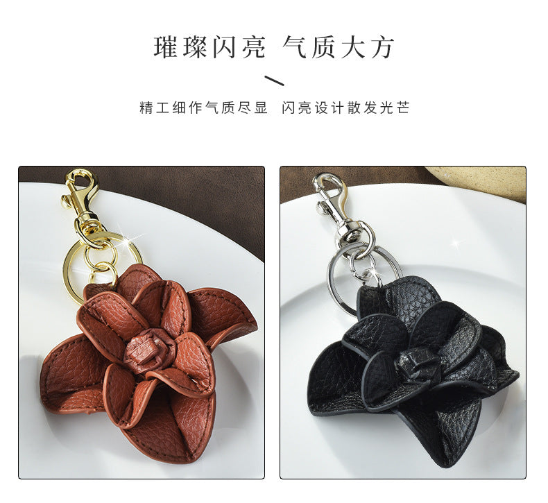 Bag Keychain, Clothing Decoration Pendant, Backpack Pendant, Heart Petal Pendant, Pu Leather Cotton-Filled Pendant