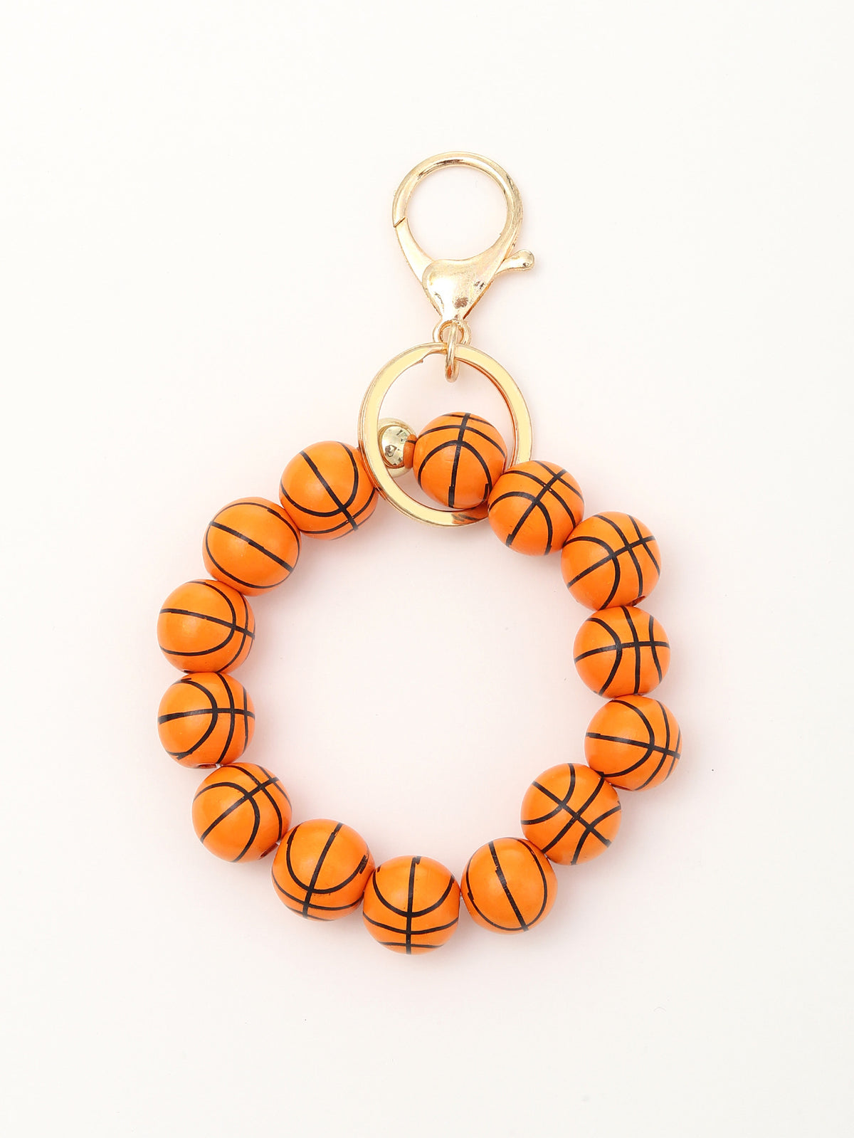 Sporty Baseball Independence Day Halloween Wooden Beads Wooden Fruit Summer Party Keychain Bracelet