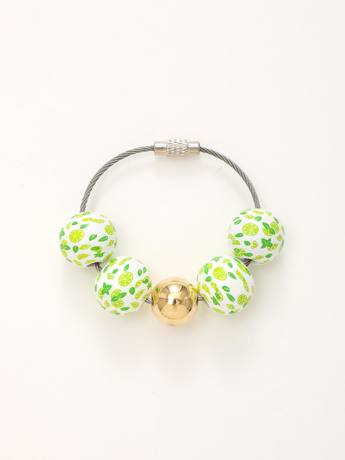 Sporty Baseball Independence Day Halloween Wooden Beads Wooden Fruit Summer Party Keychain Bracelet
