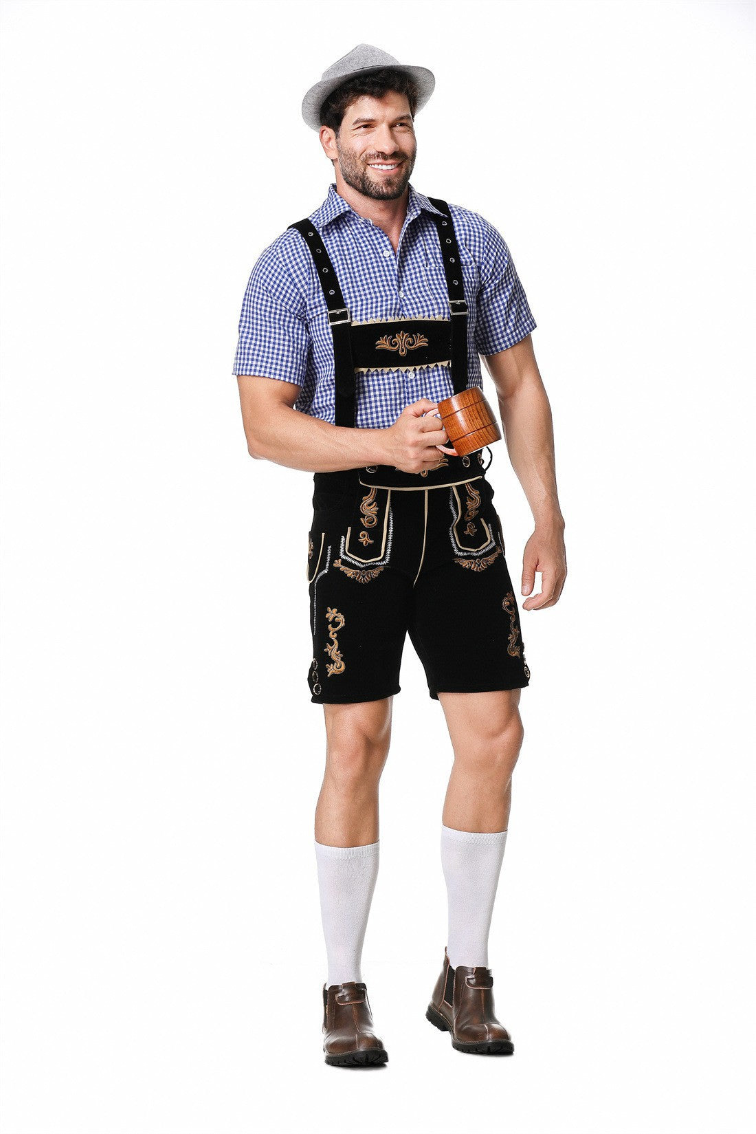 Halloween Costume Wish German Oktoberfest Costume Men's Overalls Suit Adult Stage Cosplay Costume