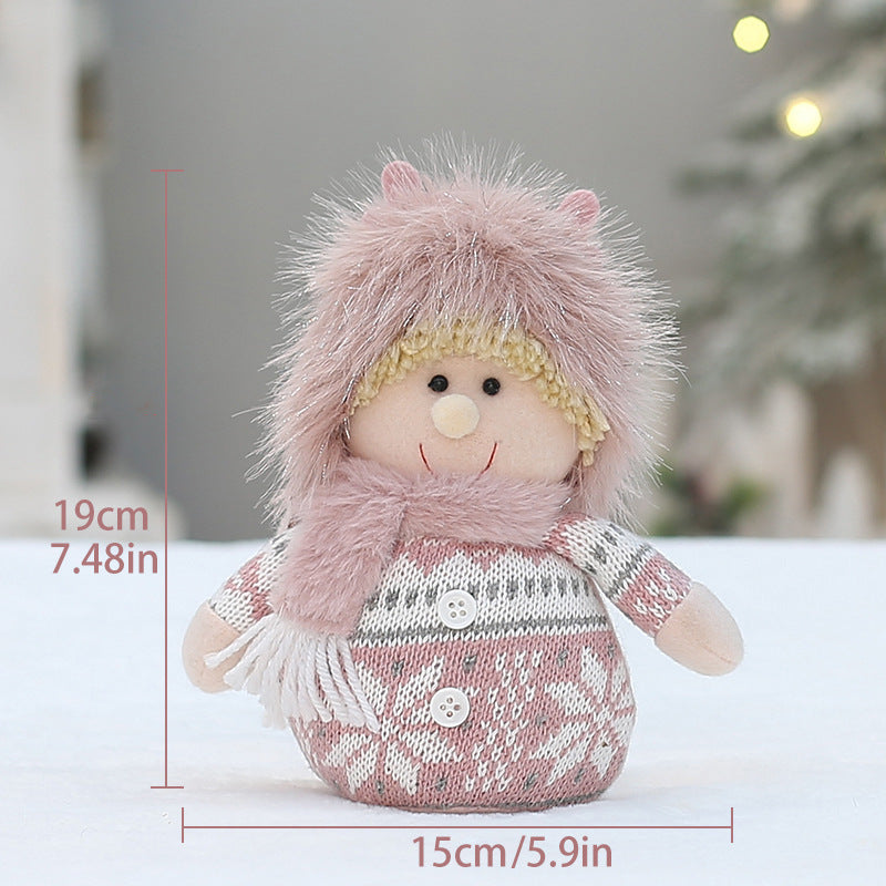 Cross Border Christmas Decorations Pink Antlers Doll Fabric Boys and Girls Doll Standing Doll Desktop Ornaments