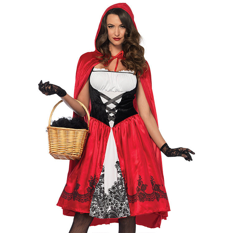New Model Real Photos of New Size-Specific Halloween Little Red Riding Hood Costume Adult Cosplay Party Nightclub Stage Performance Costume