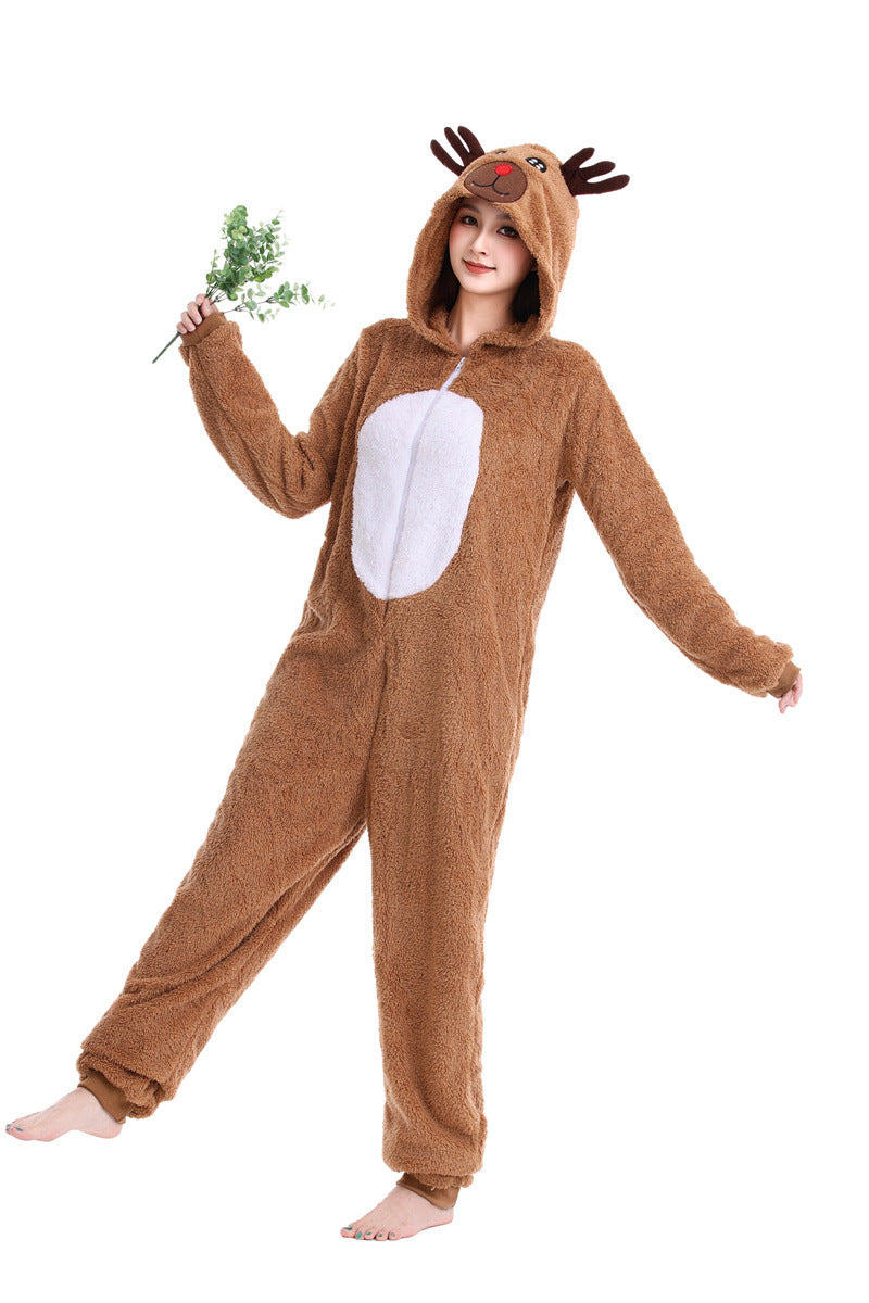 halloween elk caribou play flannel animal conjoined elk christmas performance show stage caribou