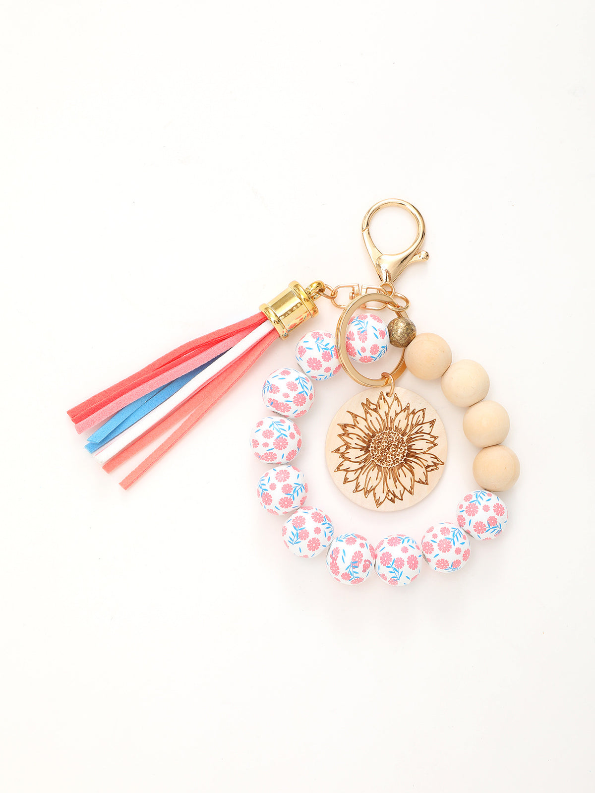 Sporty Baseball Independence Day Halloween Wooden Beads Wooden Fruit Summer Party Keychain Bracelet