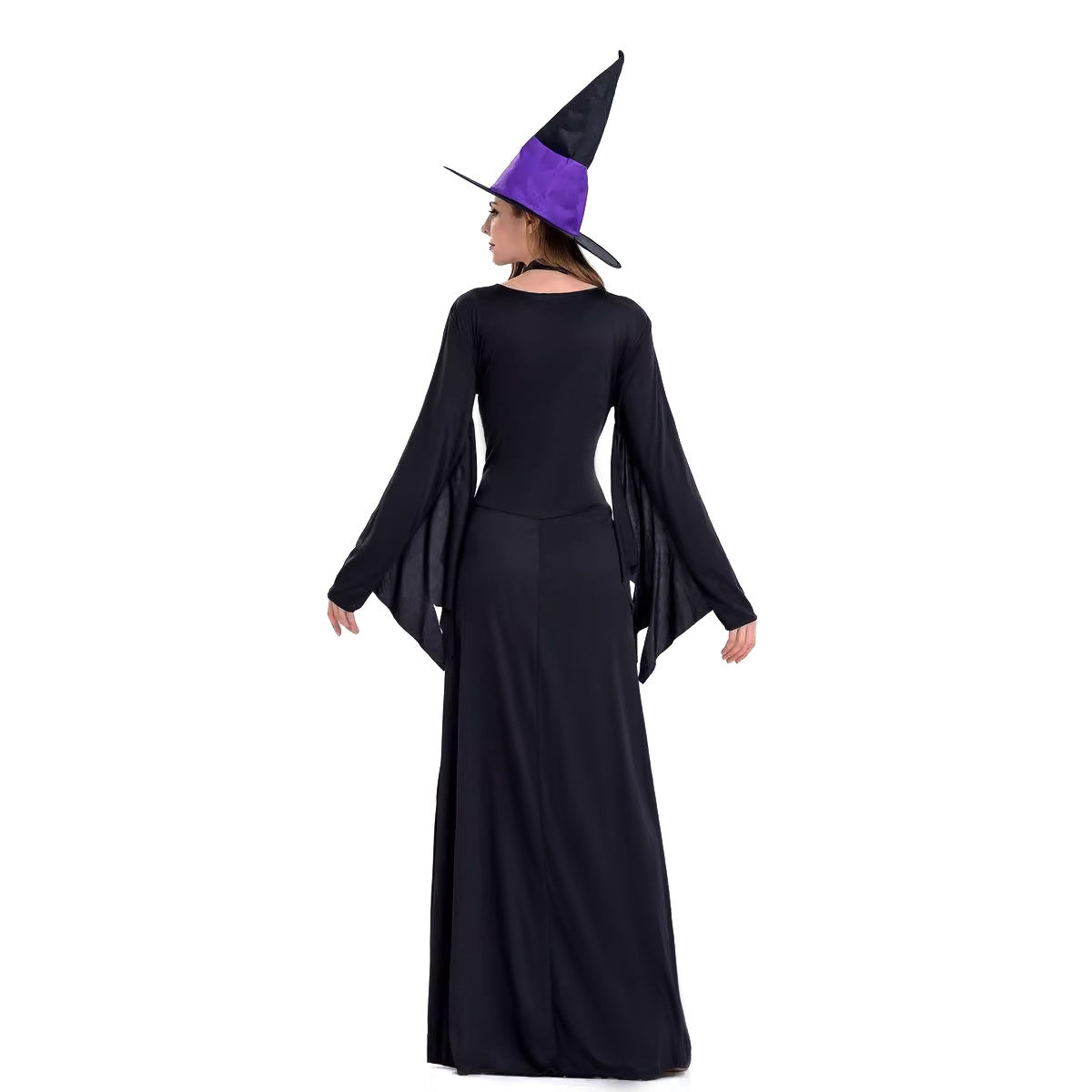 Amazon Cross-Border Halloween Purple Witch Costume Magician Long Skirt Wizard Cosplay Stage Performance Costume