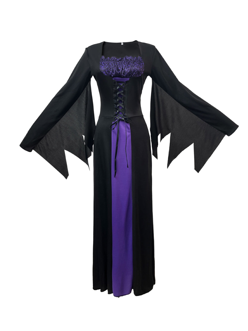 Amazon Cross-Border Halloween Purple Witch Costume Magician Long Skirt Wizard Cosplay Stage Performance Costume