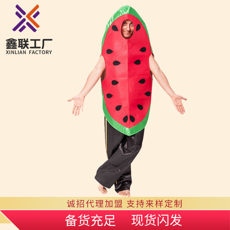 Source Factory Halloween Stage Performance Fruit Playing Suit New Adult Big Red Watermelon Dance Suit