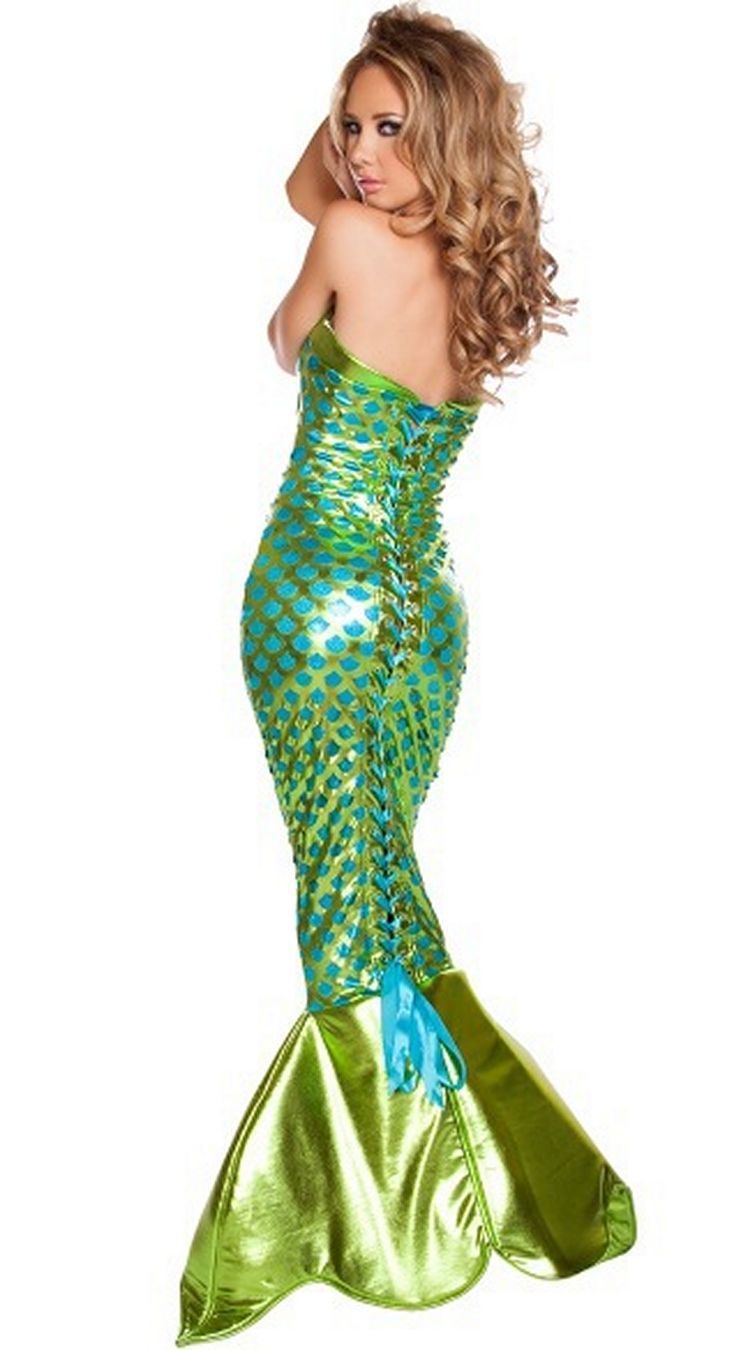 Halloween Costume Adult Mermaid Cosplay Costume Princess Dress Sexy Chest-Wrapped Evening Dress Ds Performance Costume