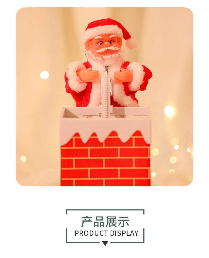 Climbing Chimney Santa Claus Electric Toy Climbing Beads Climbing Ladder Santa Claus Ornaments Christmas Decoration Gifts
