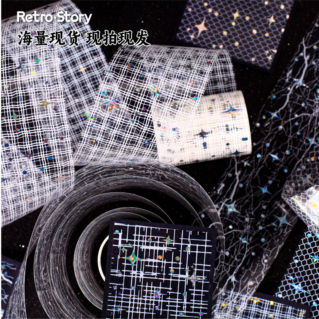 Retrostory Star Yarn Series Stereo Hot Stamping Pet Handbook DIY Border Background Yarn Decorative Collage Tape