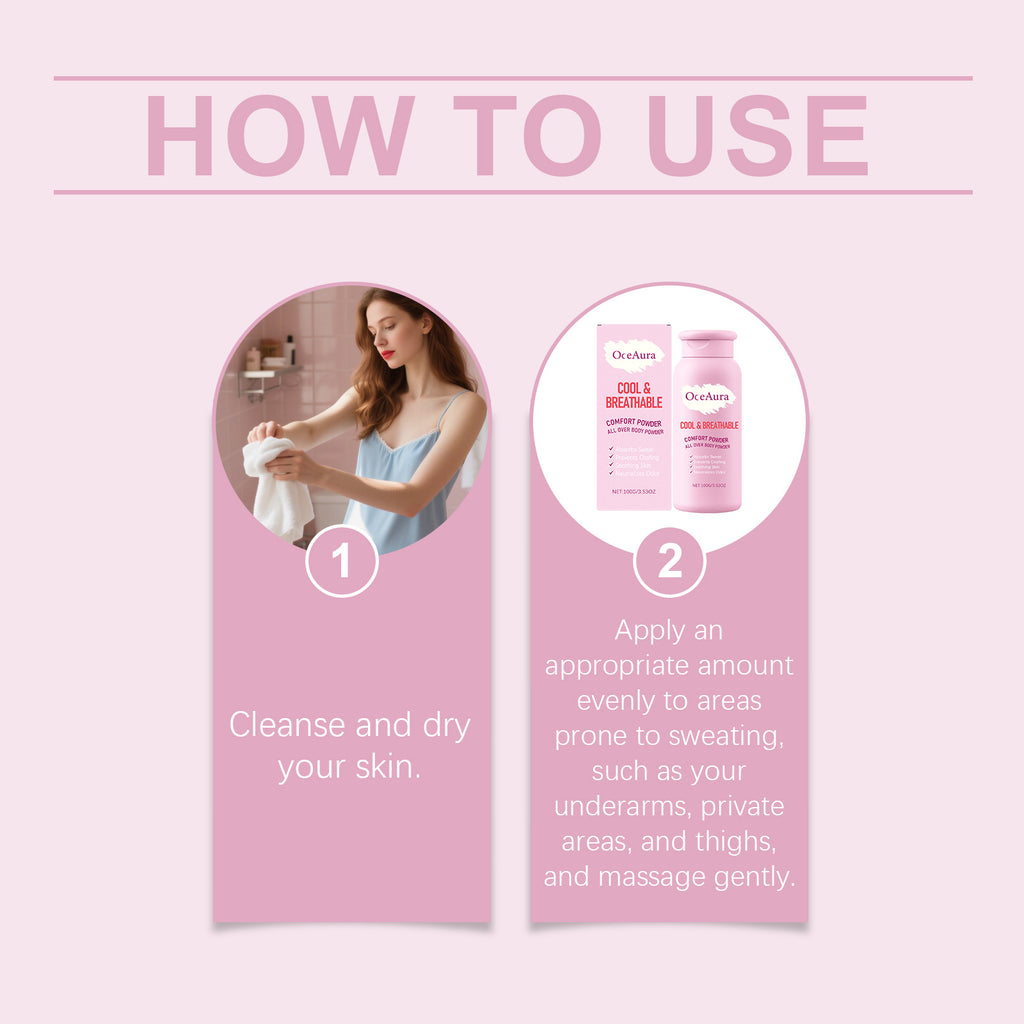 Dry Talcum Powder Remove Odor Sweating Moisture Refreshing Body Inner Thigh Absorption Natural Comfortable Sensitive Skin Care
