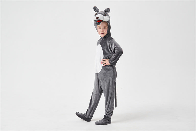 Halloween Big Bad Wolf Plays Parent-Child Animal Siaman Children's Drama Stage Performance Costume Big Tail Wolf