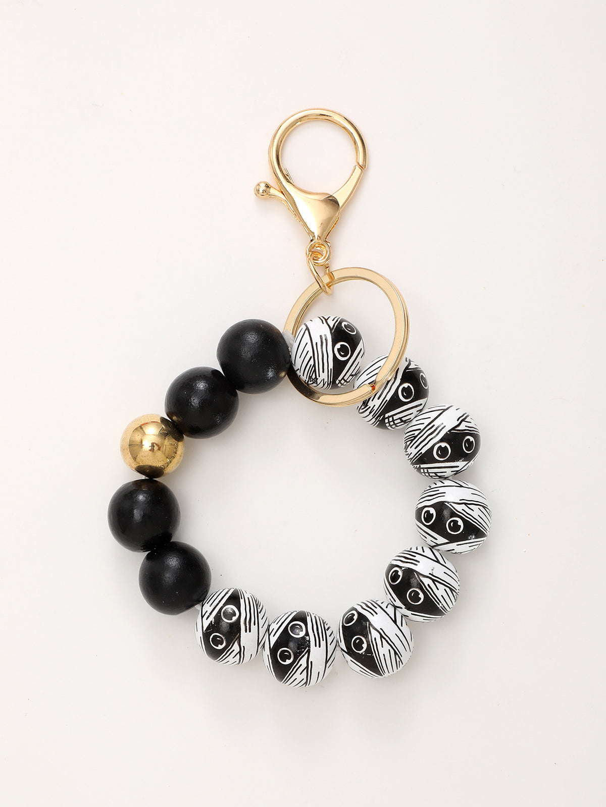 Sporty Baseball Independence Day Halloween Wooden Beads Wooden Fruit Summer Party Keychain Bracelet