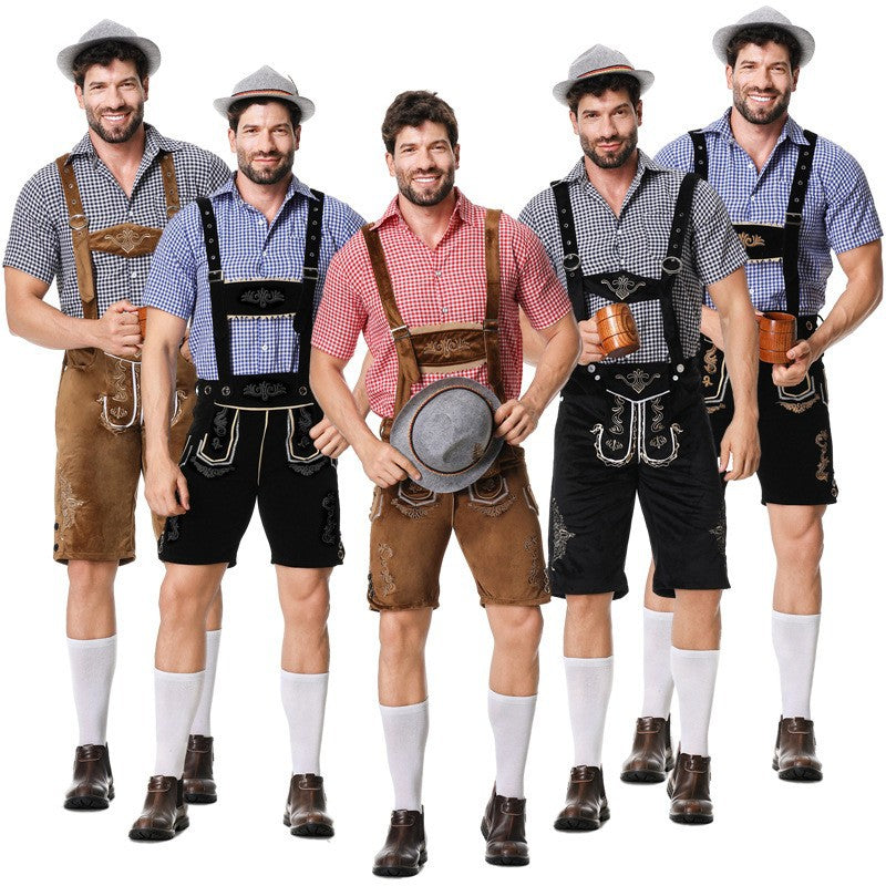 Halloween Costume Wish German Oktoberfest Costume Men's Overalls Suit Adult Stage Cosplay Costume
