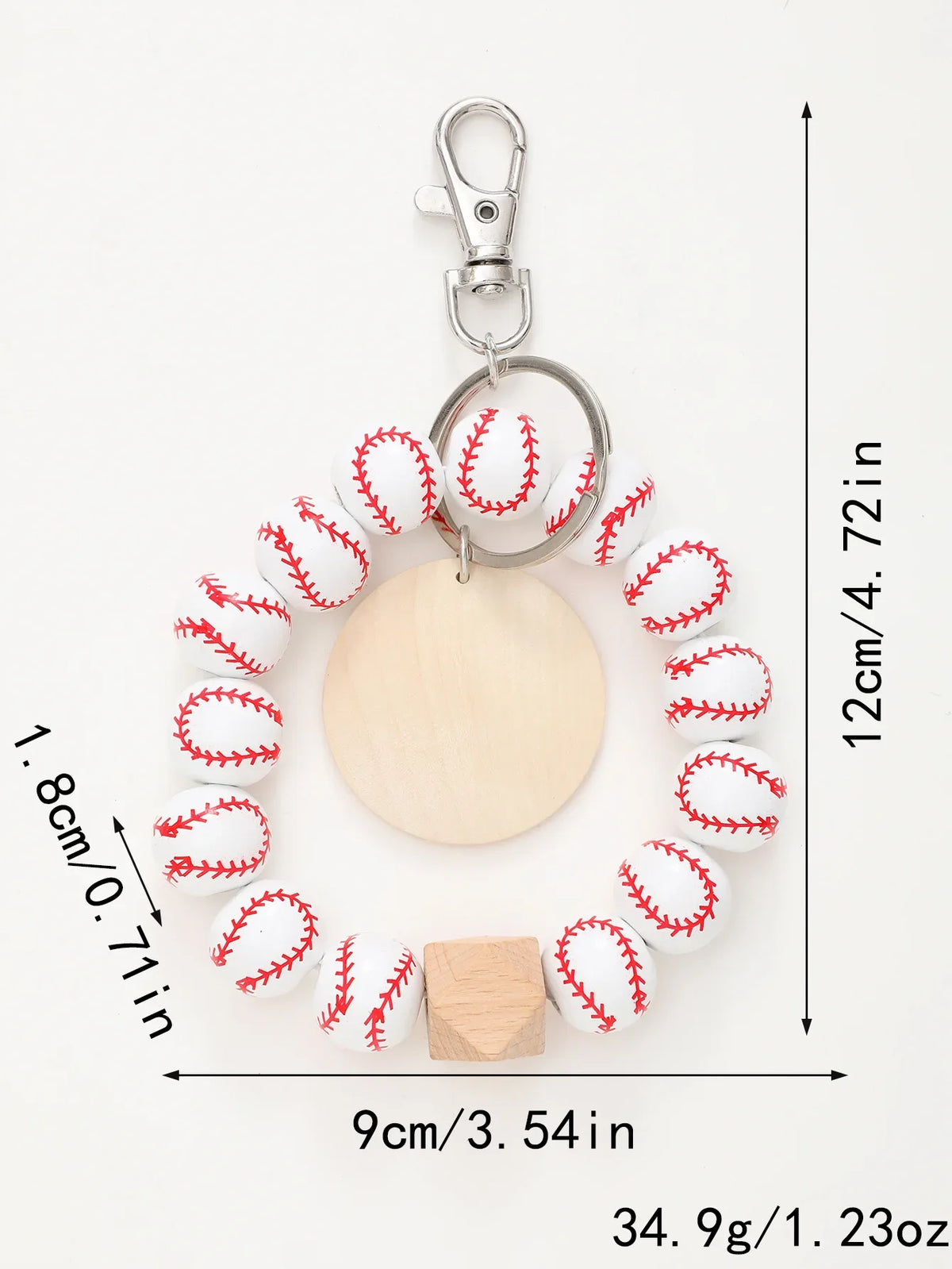 Sporty Baseball Independence Day Halloween Wooden Beads Wooden Fruit Summer Party Keychain Bracelet