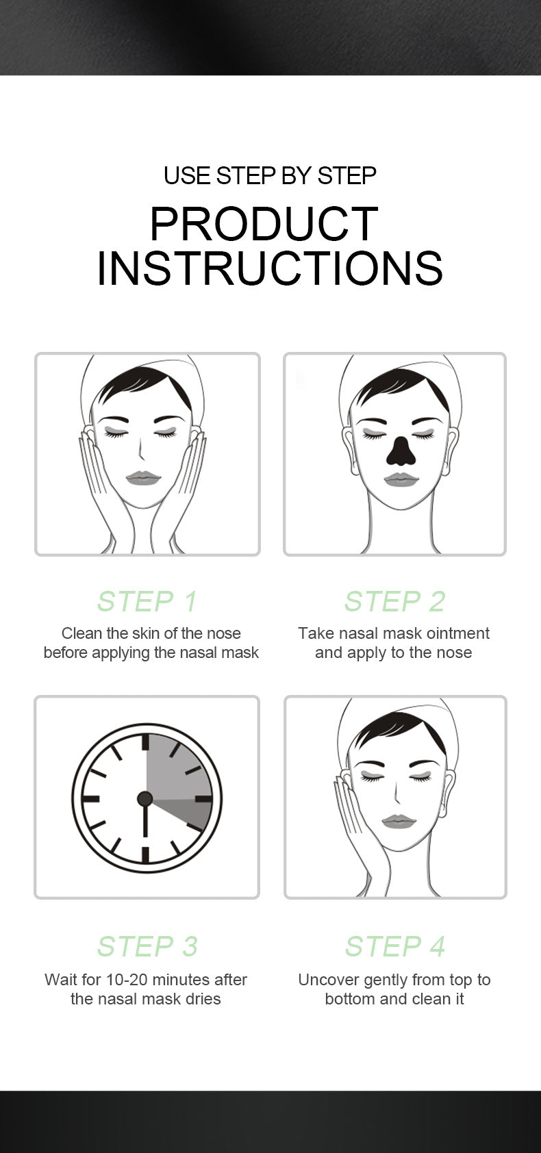 Blackhead Remover Mask Bamboo Charcoal Shrink Pores Acne Black Head Removal Cream Nose Cleansing Black Peel Off Masks Skin Care