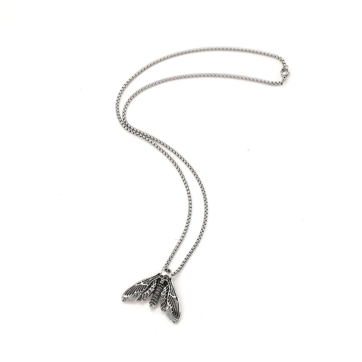 Foreign Trade Hot-Selling Retro Viking Death Skull Moth Pendant Necklace Gothic Decorations Party Accessories Wholesale