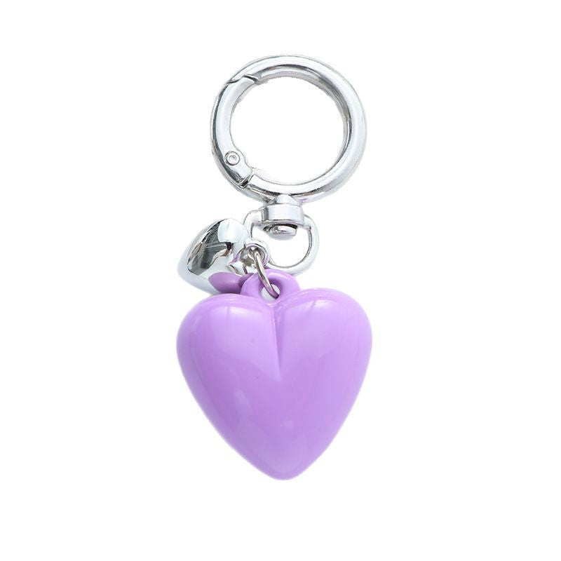Cross-Border New Acrylic Resin Heart-Shaped Keychain Colorful Creative Couple Peach Heart Bag Water Cup Decorative Pendant