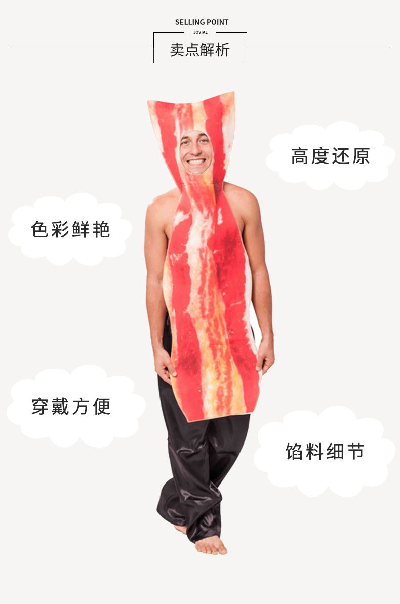 Mardi Gras Halloween cosplay Masquerade Costume Stage Performance Costume Men's Adult Bacon Costume