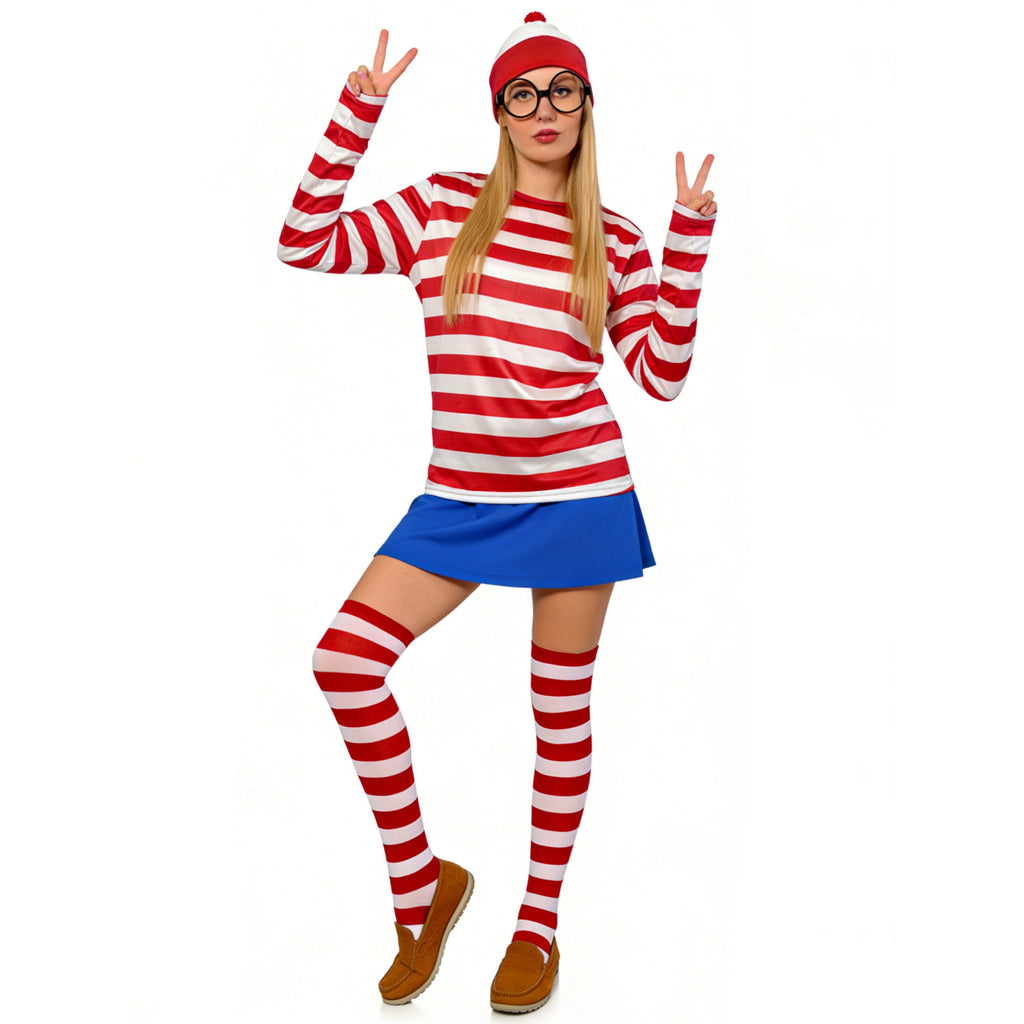 Halloween Costume Smart Wally Where's Wally UK Anime Costume cosplay Couple Costume