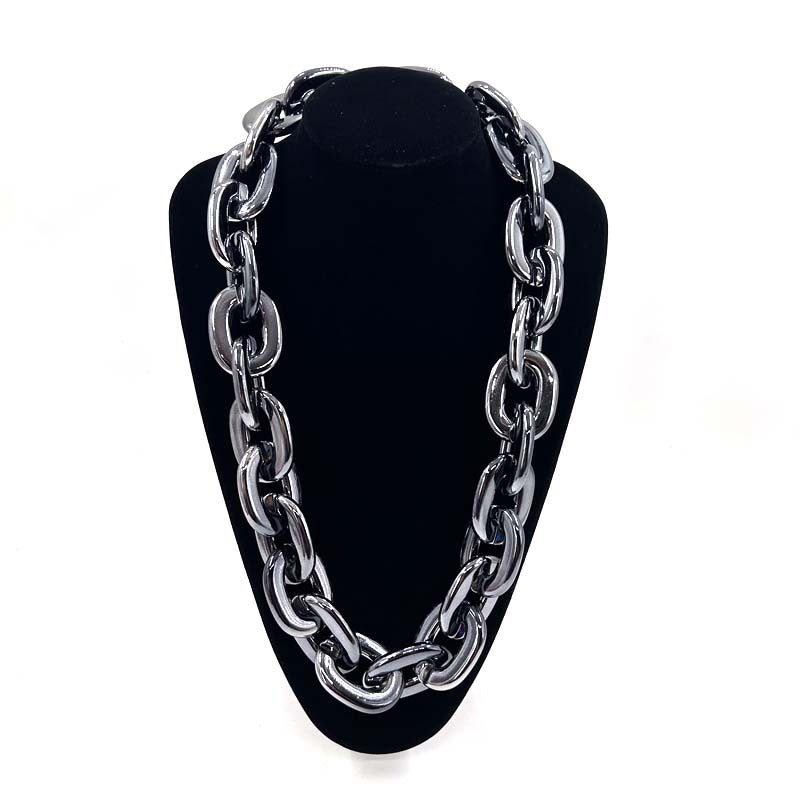 2025 Halloween Christmas Necklace Holiday Party Team Fan Ccb Thick Necklace Exaggerated Hip-Hop Big Gold Chain