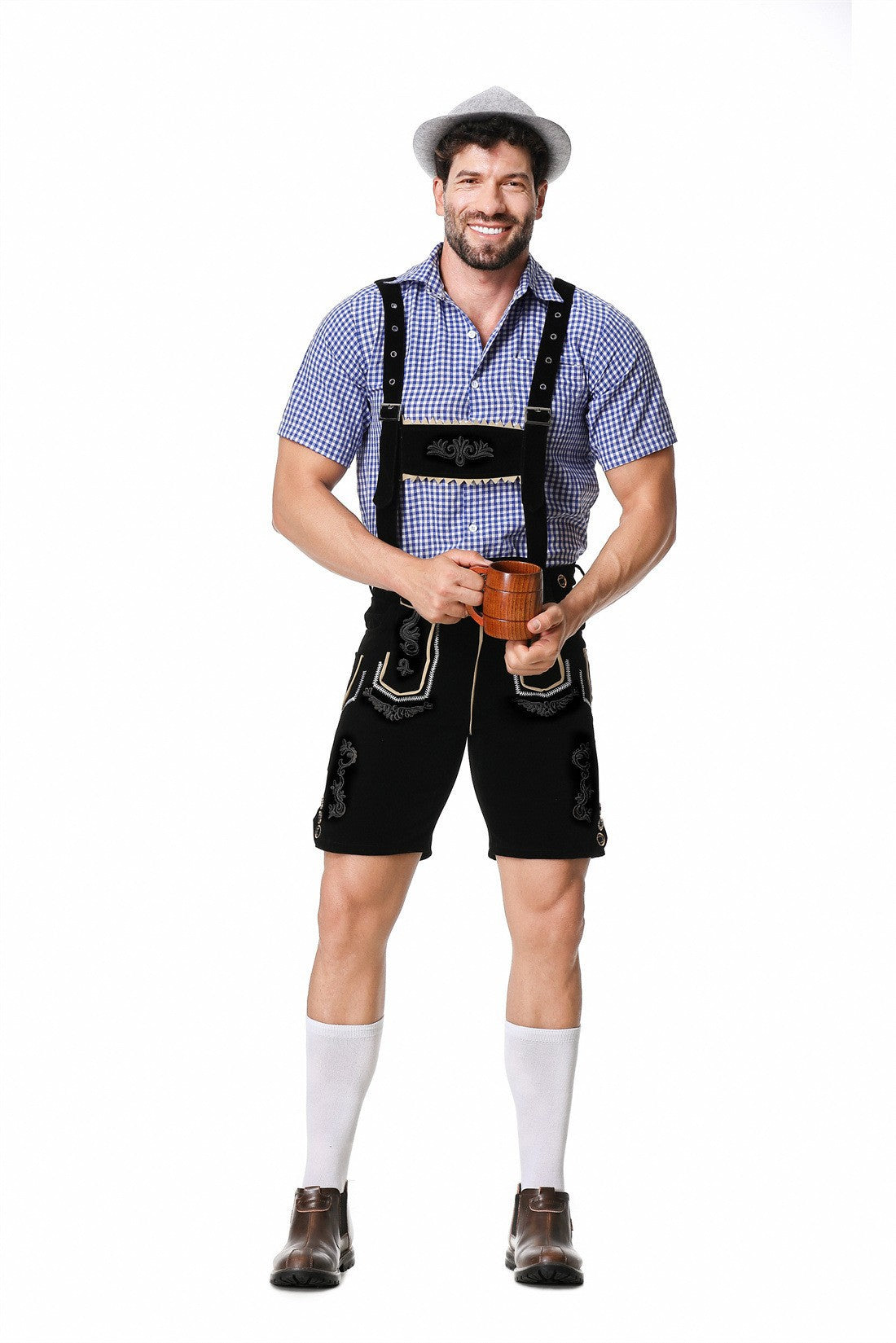 Halloween Costume Wish German Oktoberfest Costume Men's Overalls Suit Adult Stage Cosplay Costume