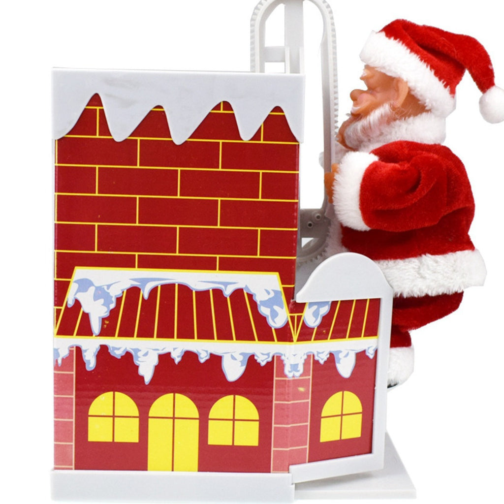 Climbing Chimney Santa Claus Electric Toy Climbing Beads Climbing Ladder Santa Claus Ornaments Christmas Decoration Gifts
