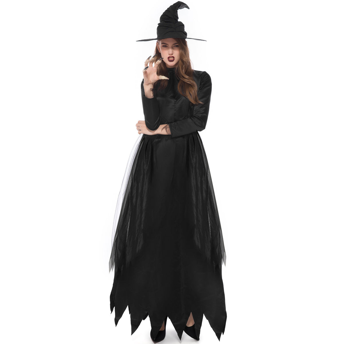 Export Halloween Cos Adult Black Witch Dark Demon Horror Masquerade Ghost Bride Costume