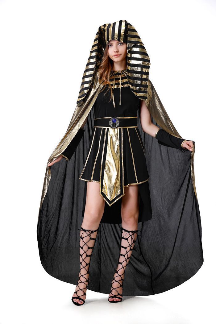 Cross-Border Halloween Egyptian Pharaoh Couple Cosplay Costumes for Men and Women Ancient Greek and Roman King Pharaoh Cleopatra Costumes