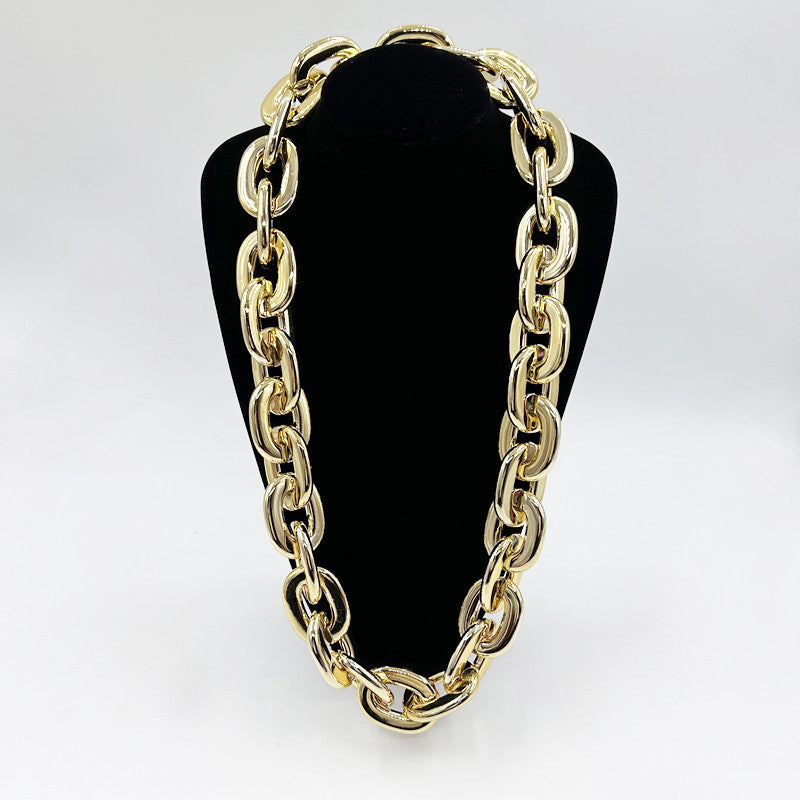 2025 Halloween Christmas Necklace Holiday Party Team Fan Ccb Thick Necklace Exaggerated Hip-Hop Big Gold Chain