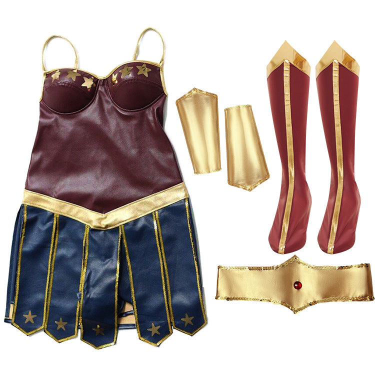 2025 Amazon New Halloween Cos Justice League Wonder Woman Greek Goddess Cosplay Costume