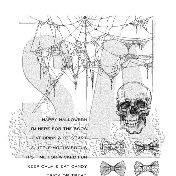 Halloween Decorations Amazon Best-Selling Skull Series Transparent Seal Handbook Decoration Scrapbook Creative Retro