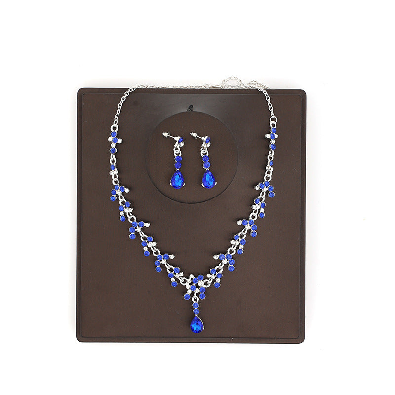 Korean Bride Necklace Earrings Two-piece Decorations Wedding Yarn Wedding Jewelry Wedding Accessories Dance Studio