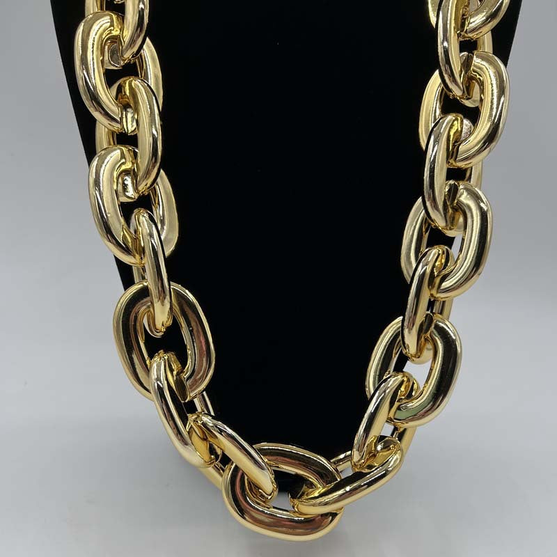 2025 Halloween Christmas Necklace Holiday Party Team Fan Ccb Thick Necklace Exaggerated Hip-Hop Big Gold Chain