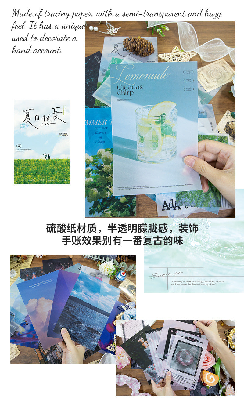 New Style Journal Background Sulfuric Acid Paper Diary Decoration Fresh Style Items Stickers Journal Material Paper Printing