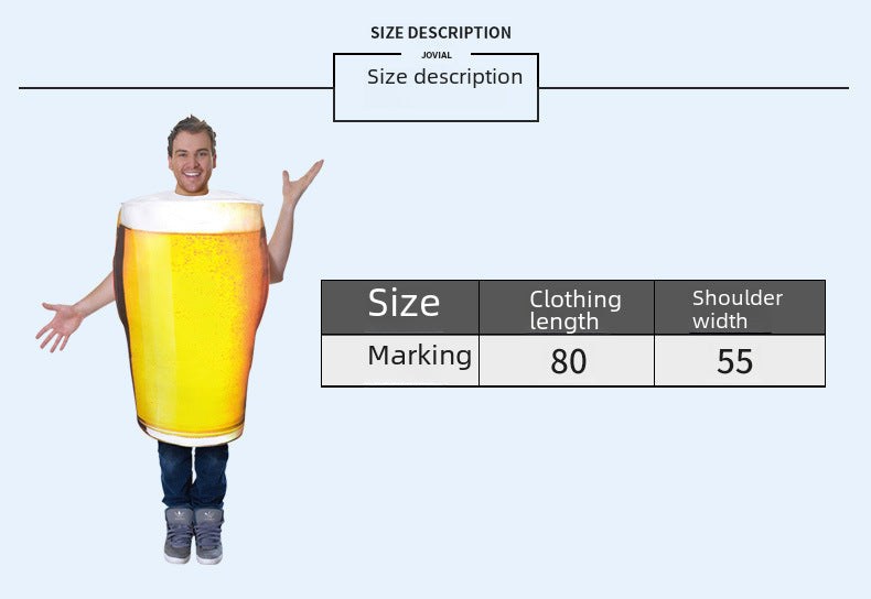 Cross-border supply Halloween beer mug performance costume cosplay role-playing funny adult male performance costume