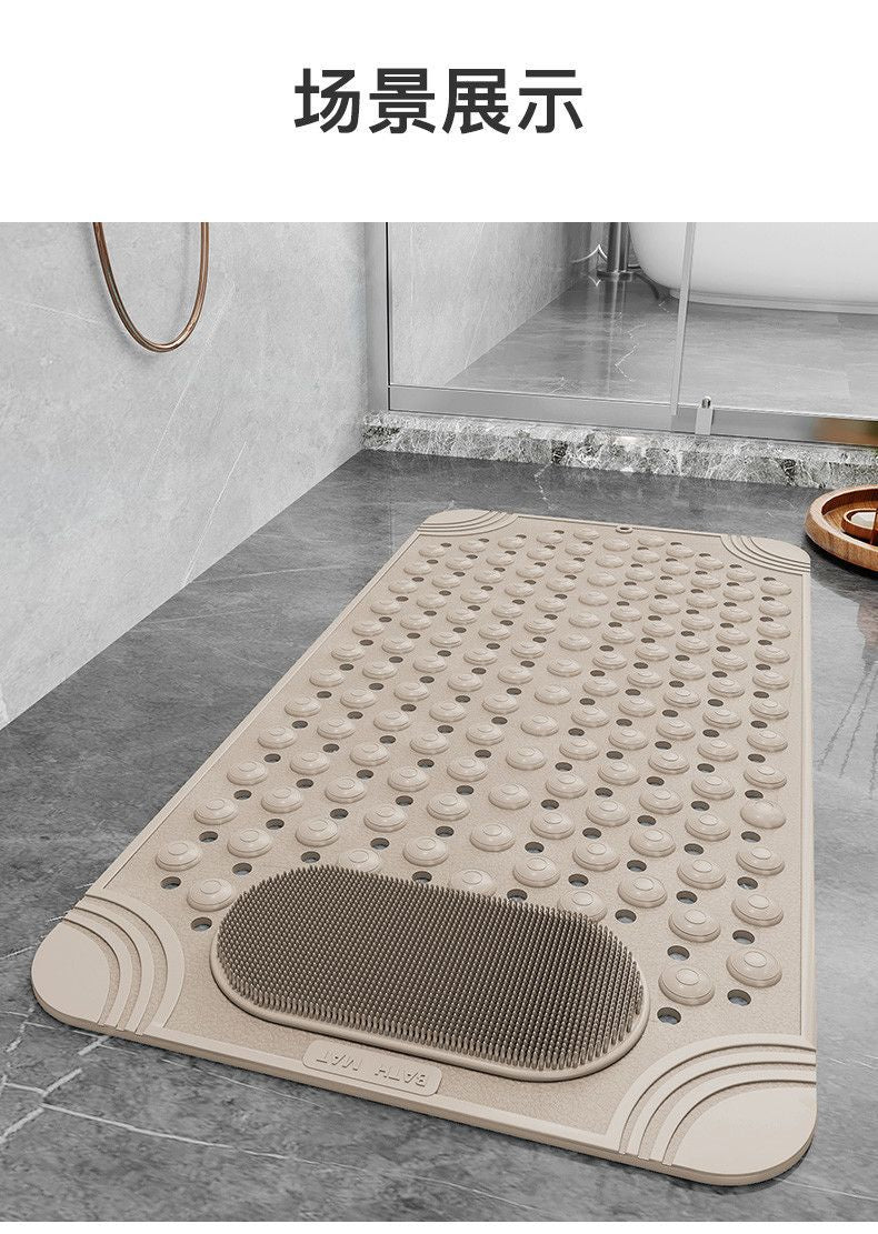 New Non-slip Bath Mat with Suction Cup and Drain Hole, Soft Machine-washable Shower Mat Non-slip Bath Mat