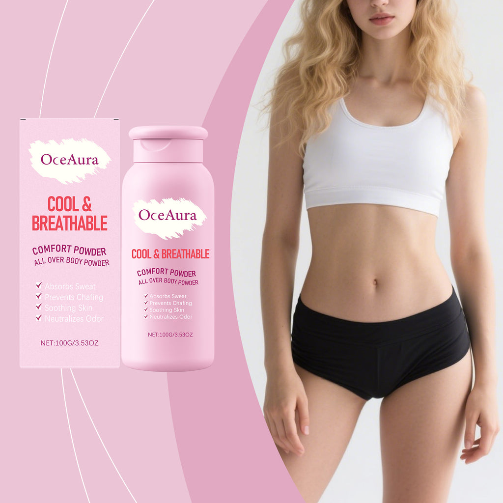 Dry Talcum Powder Remove Odor Sweating Moisture Refreshing Body Inner Thigh Absorption Natural Comfortable Sensitive Skin Care