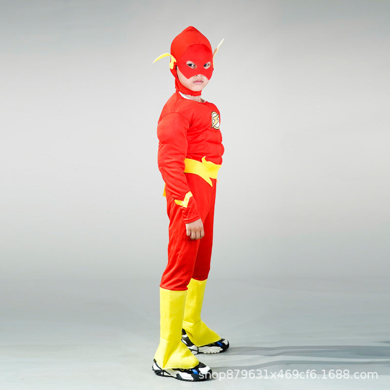 New flash clothes children stage performance muscle clothes COS Hero League cosplay Halloween