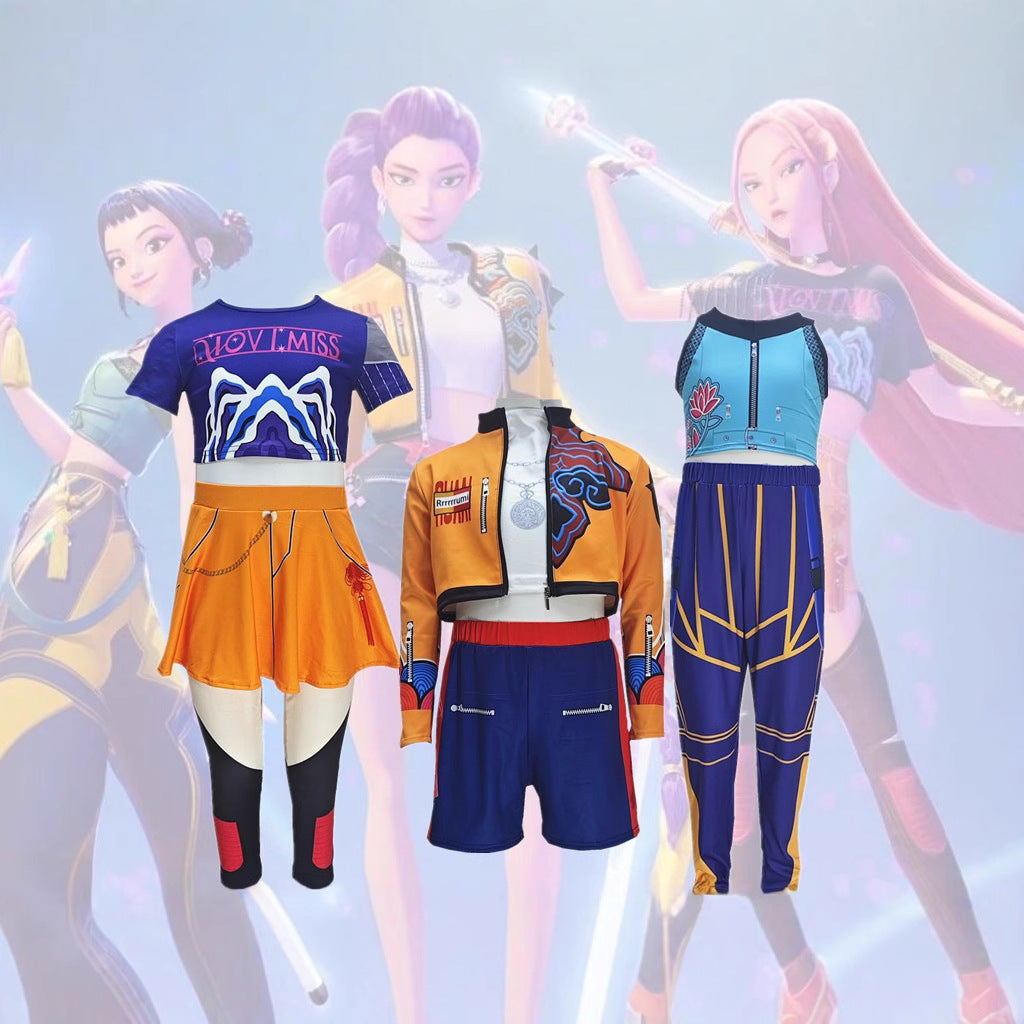 New Huntress Girl Group K-Pop Rumi Milazzo Cosplay Costume Korean Wave Cosplay Children's Performance Costume Halloween