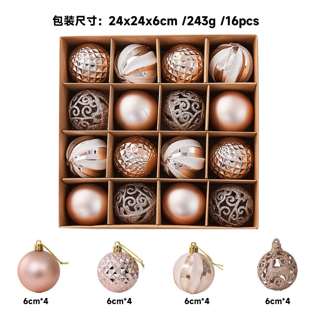 Cross-border New Christmas Tree Decoration Pendant Electroplated Paintted Ball Hanging Hollow Ball Hanging Christmas Decorations