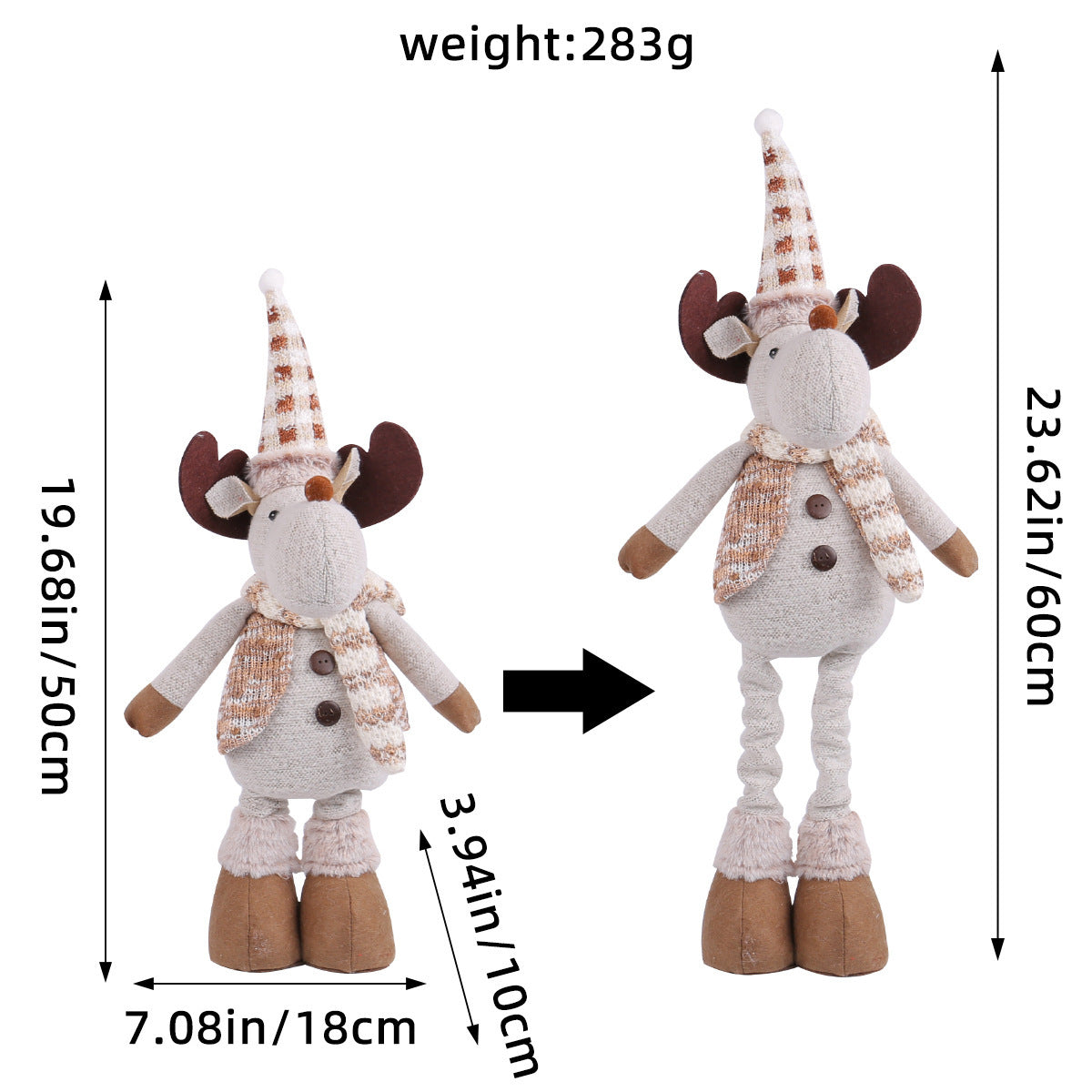 A variety of Christmas standing telescopic doll hotel window Christmas snowman elk doll decorative ornaments