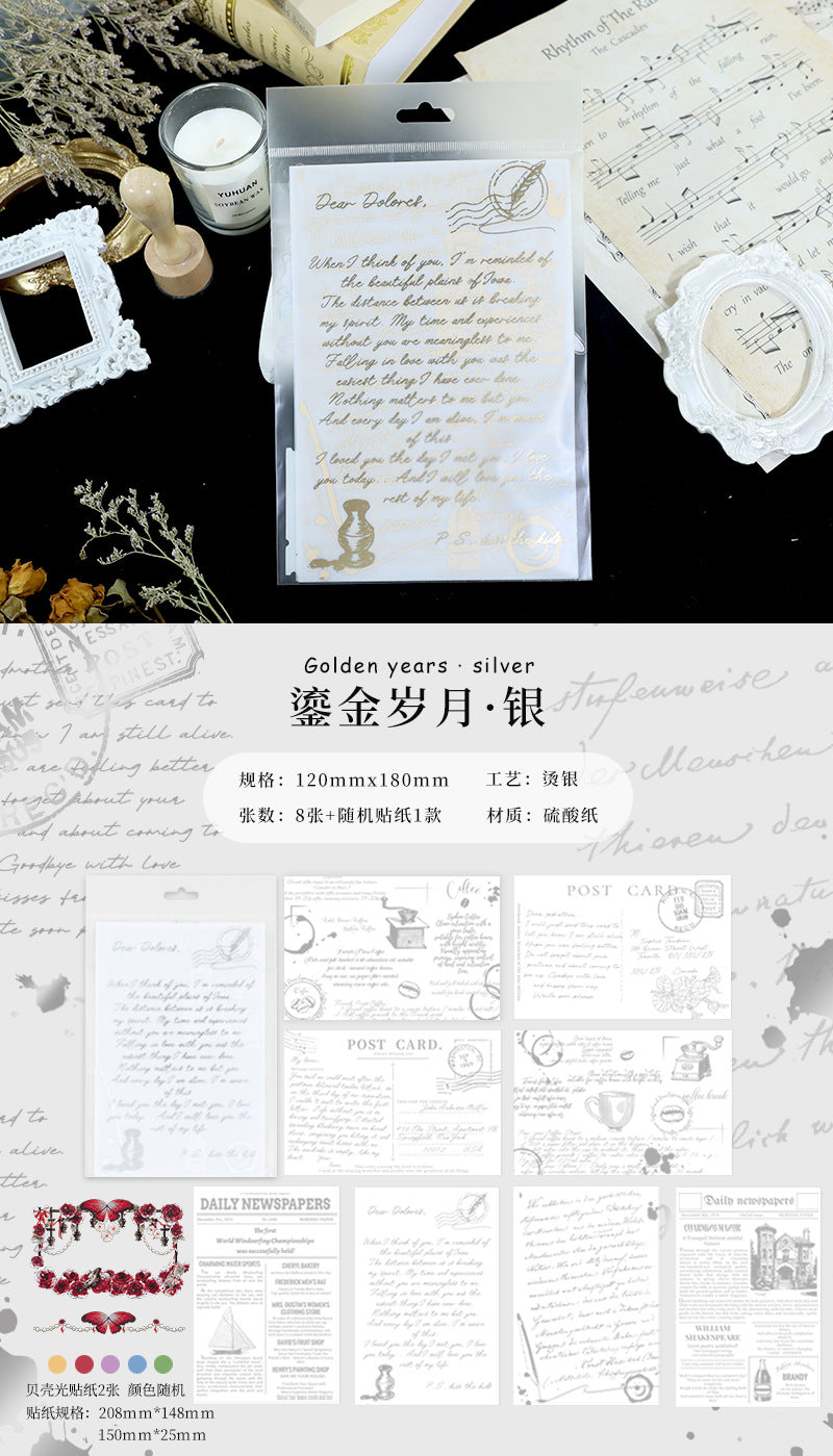 New Style Journal Background Sulfuric Acid Paper Diary Decoration Fresh Style Items Stickers Journal Material Paper Printing