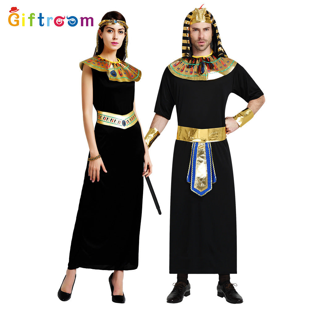 Halloween Holiday Party Pharaoh Queen Cosplay Costume Egyptian Black Festival Halloween Party Costume